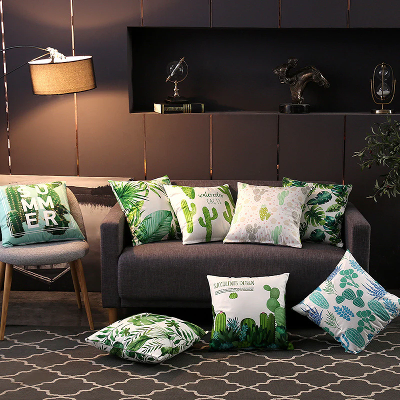 Digital Printed Cushions Assorted 8 PCs-Cactus