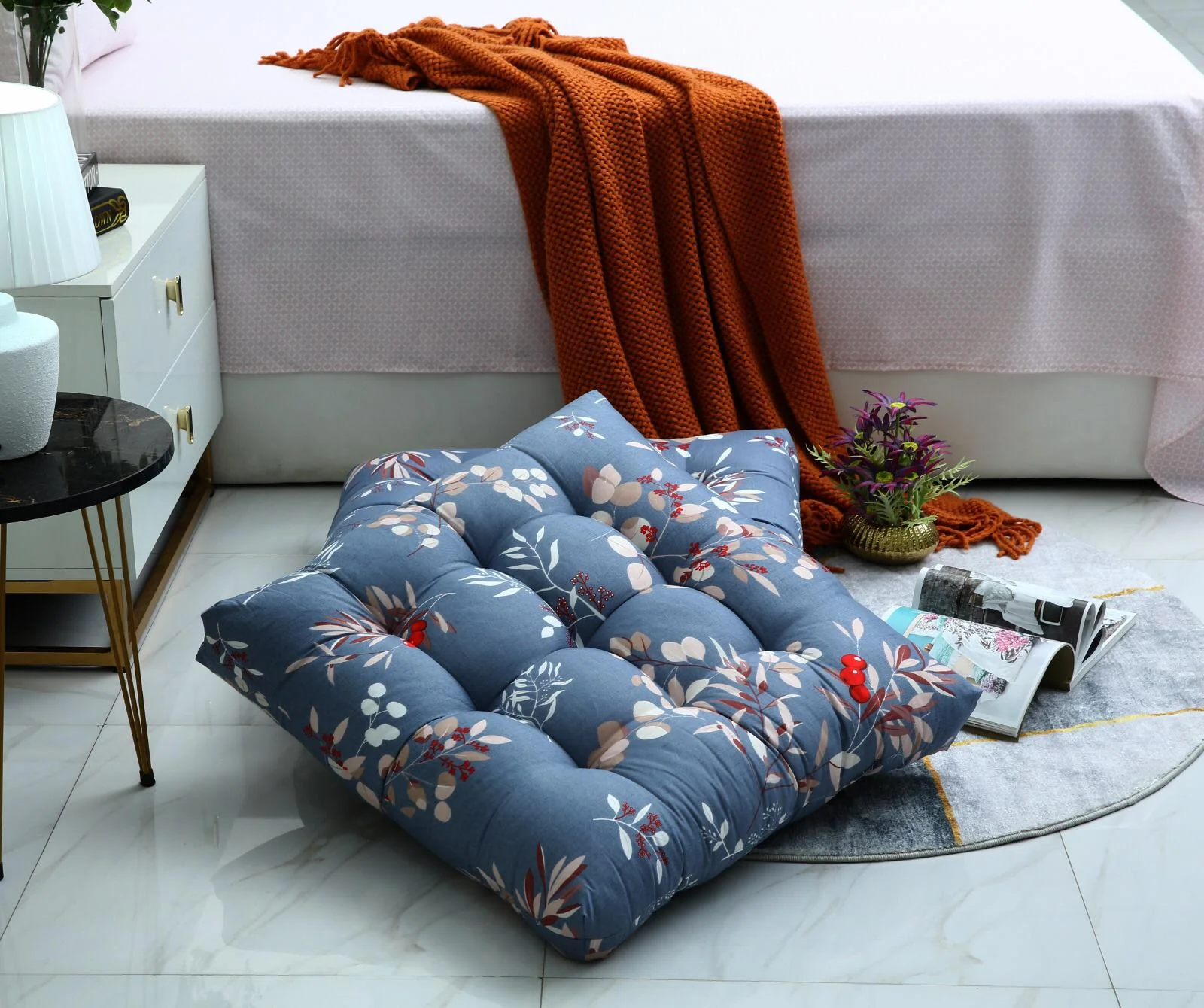 Digital Printed Square Floor Cushions-Cherries - Image 8