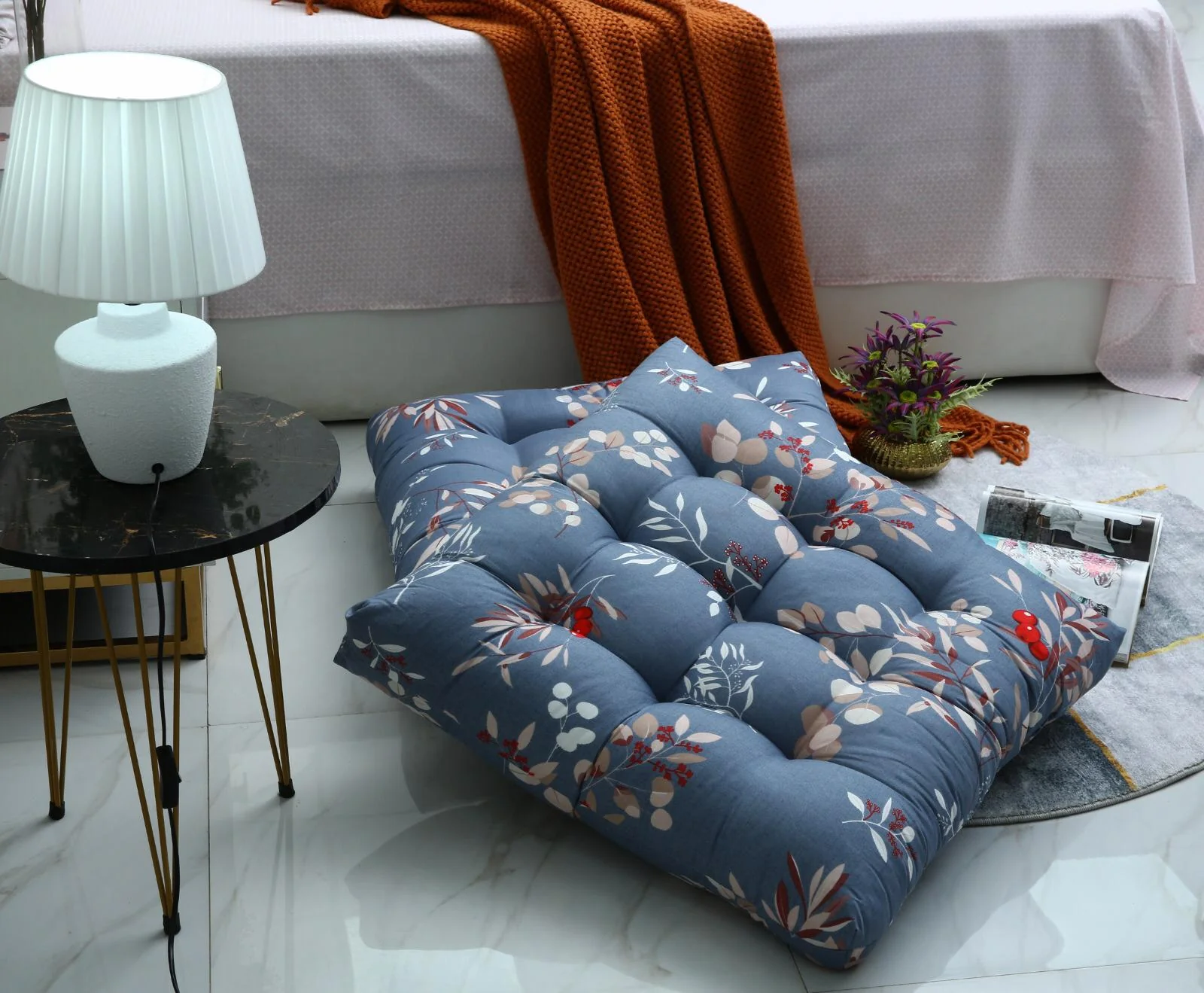 Digital Printed Square Floor Cushions-Cherries - Image 9