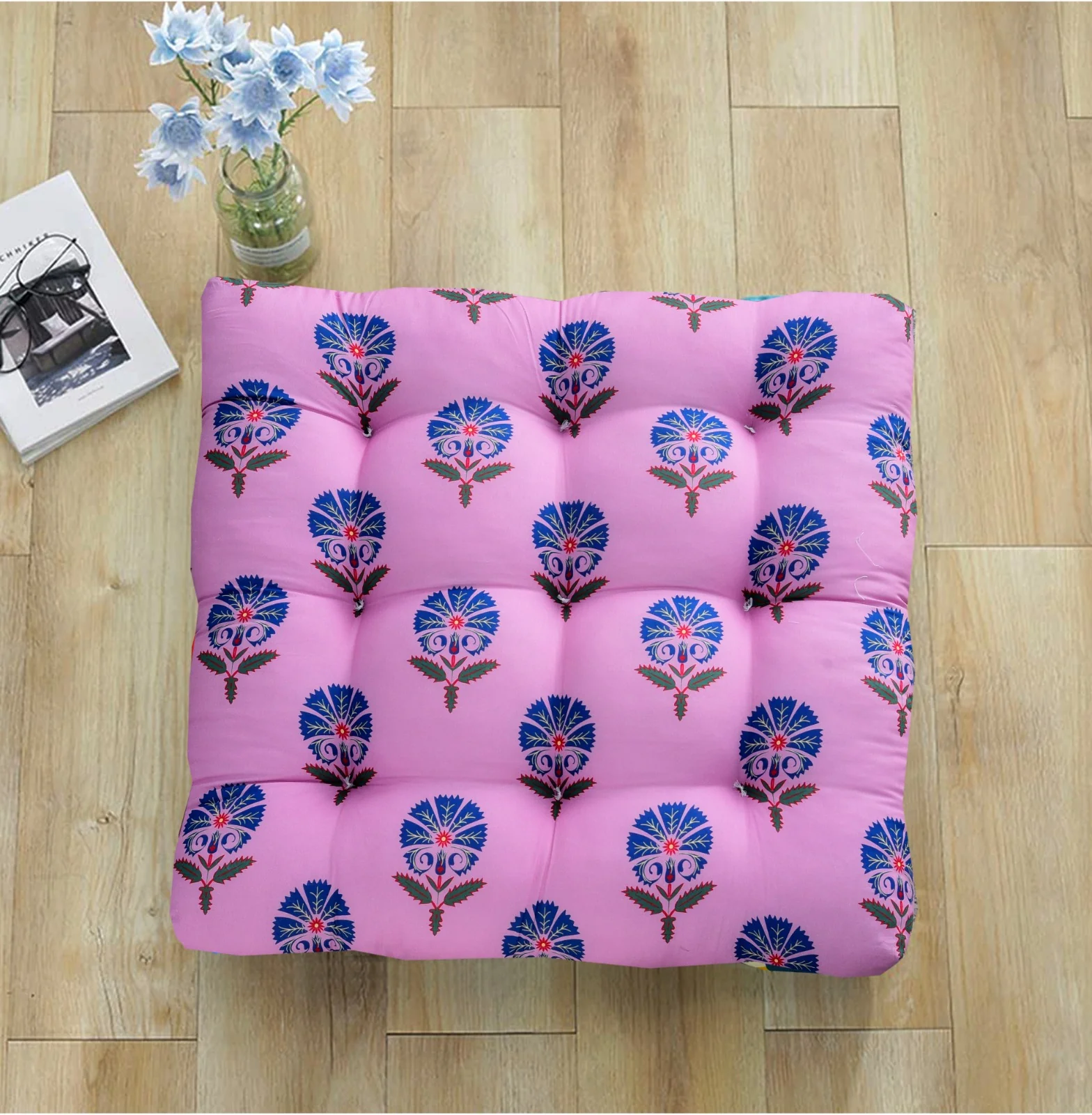 Digital Printed Square Floor Cushions-Fire Work