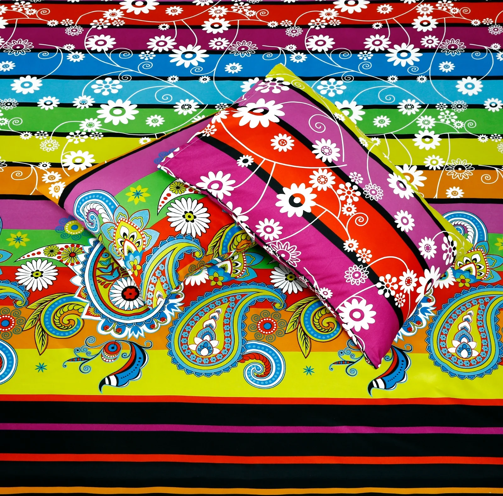 Fitted Bed Sheet-Multi Flowers - Image 5