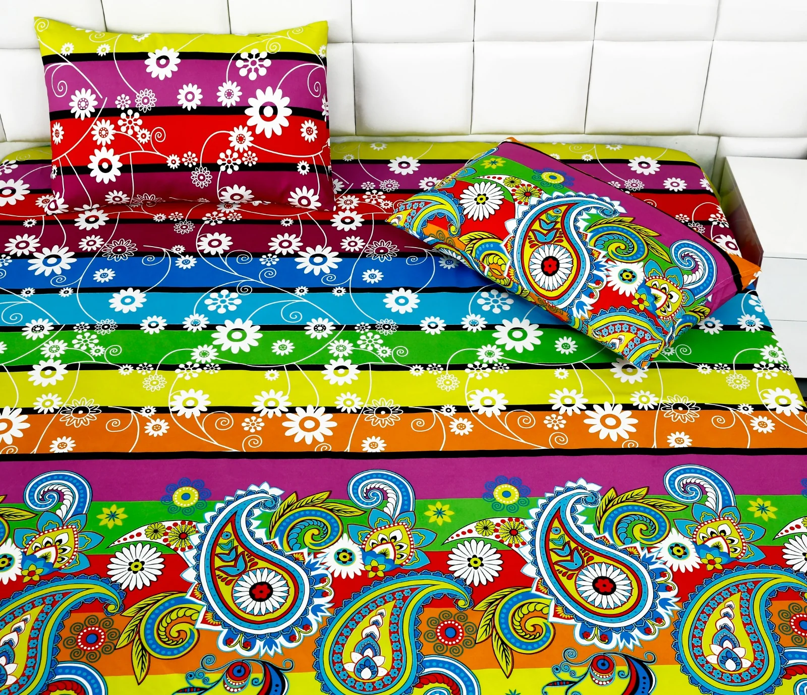 Fitted Bed Sheet-Multi Flowers - Image 6