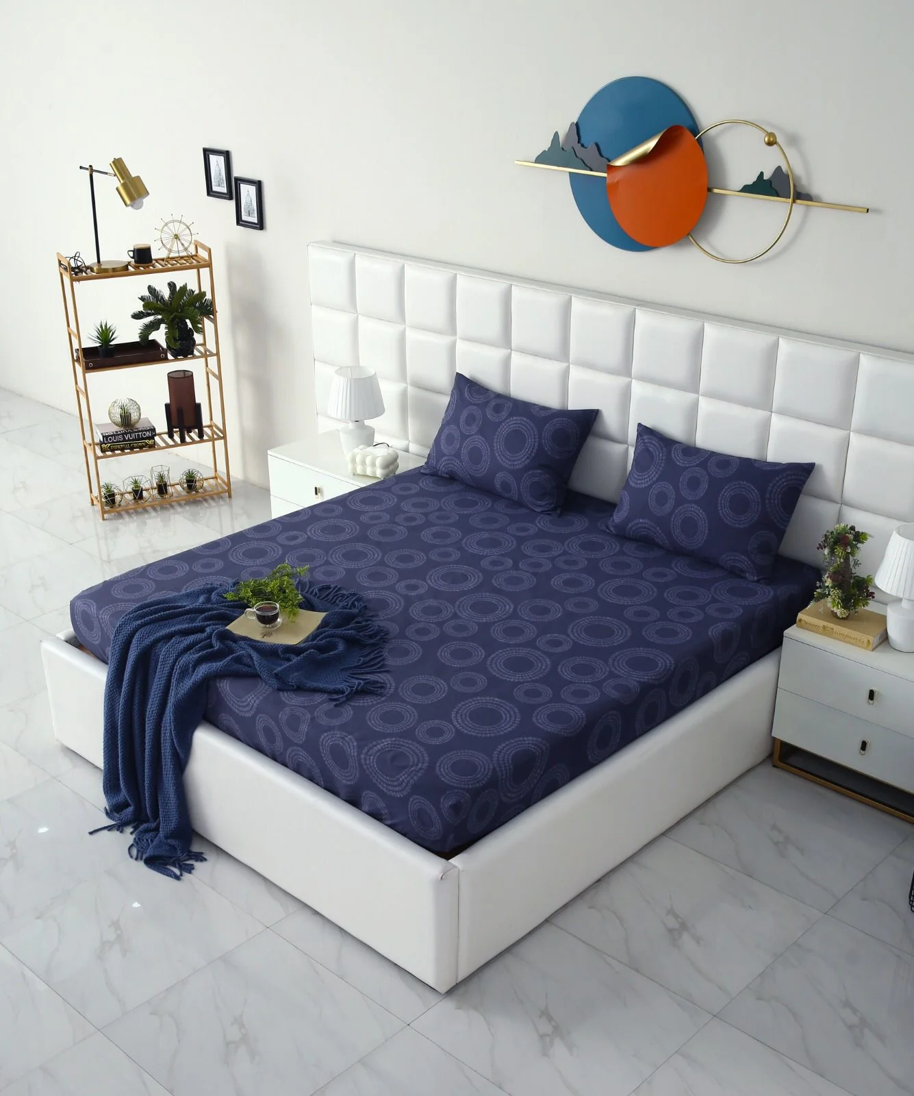 Fitted Bed Sheet-Azure - Image 10