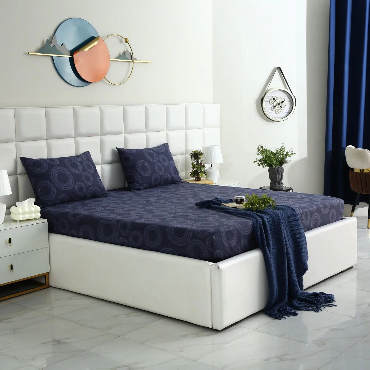 Fitted Bed Sheet-Azure - Image 3