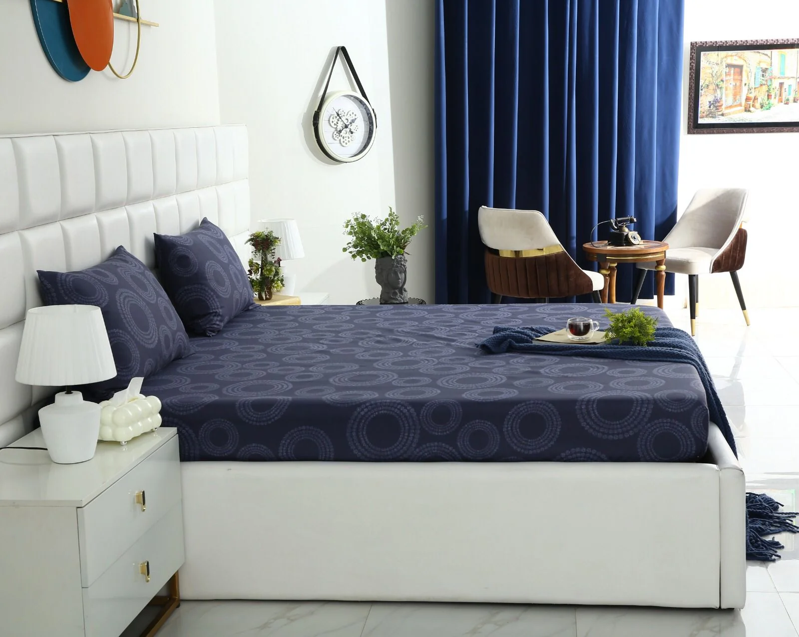 Fitted Bed Sheet-Azure - Image 8