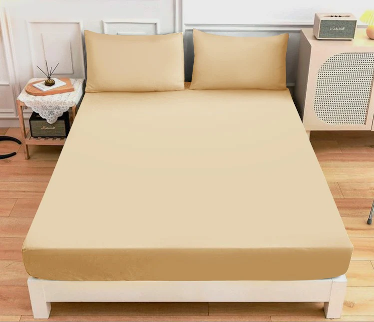 Fitted Bed Sheet-dyed Beige - Image 2