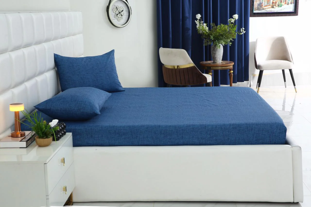 Fitted Bed Sheet-Blue Texture - Image 8