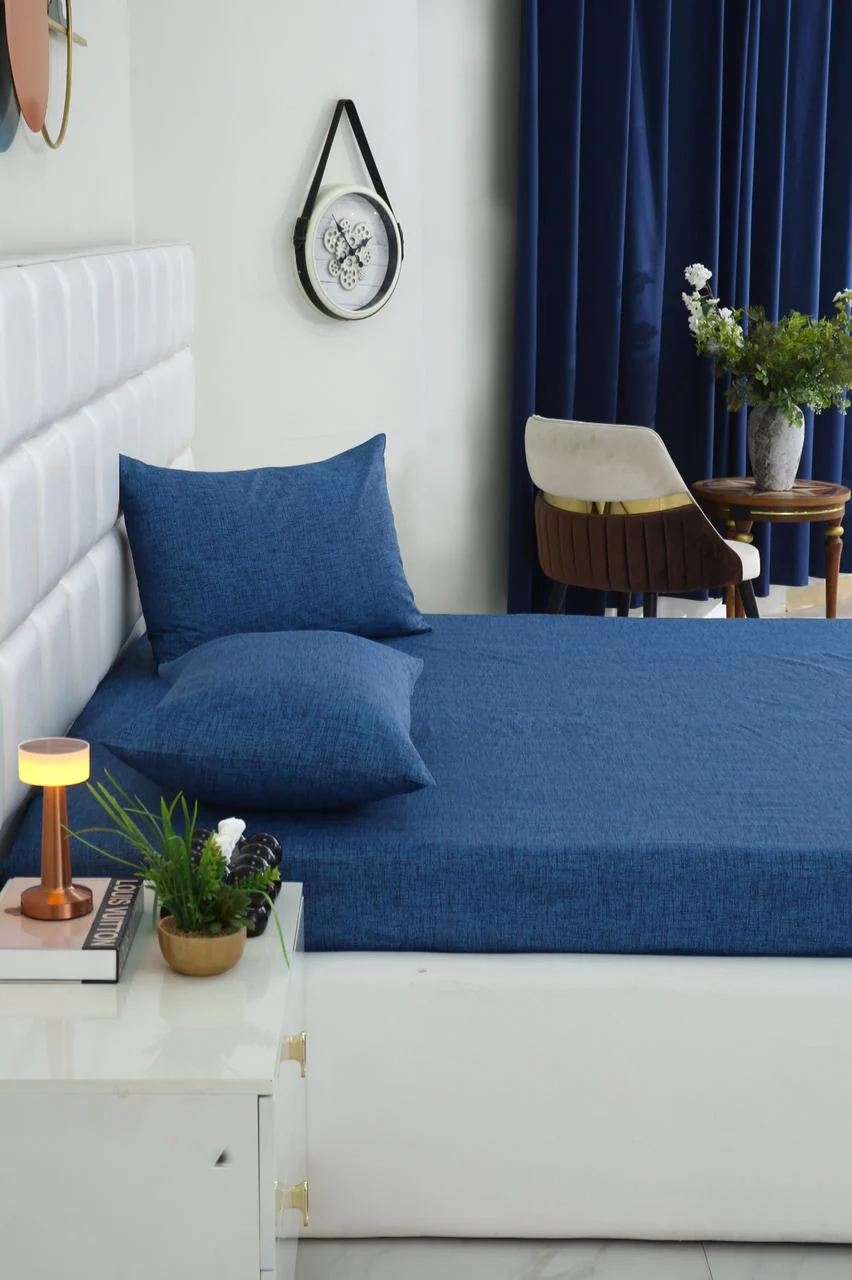 Fitted Bed Sheet-Blue Texture - Image 9