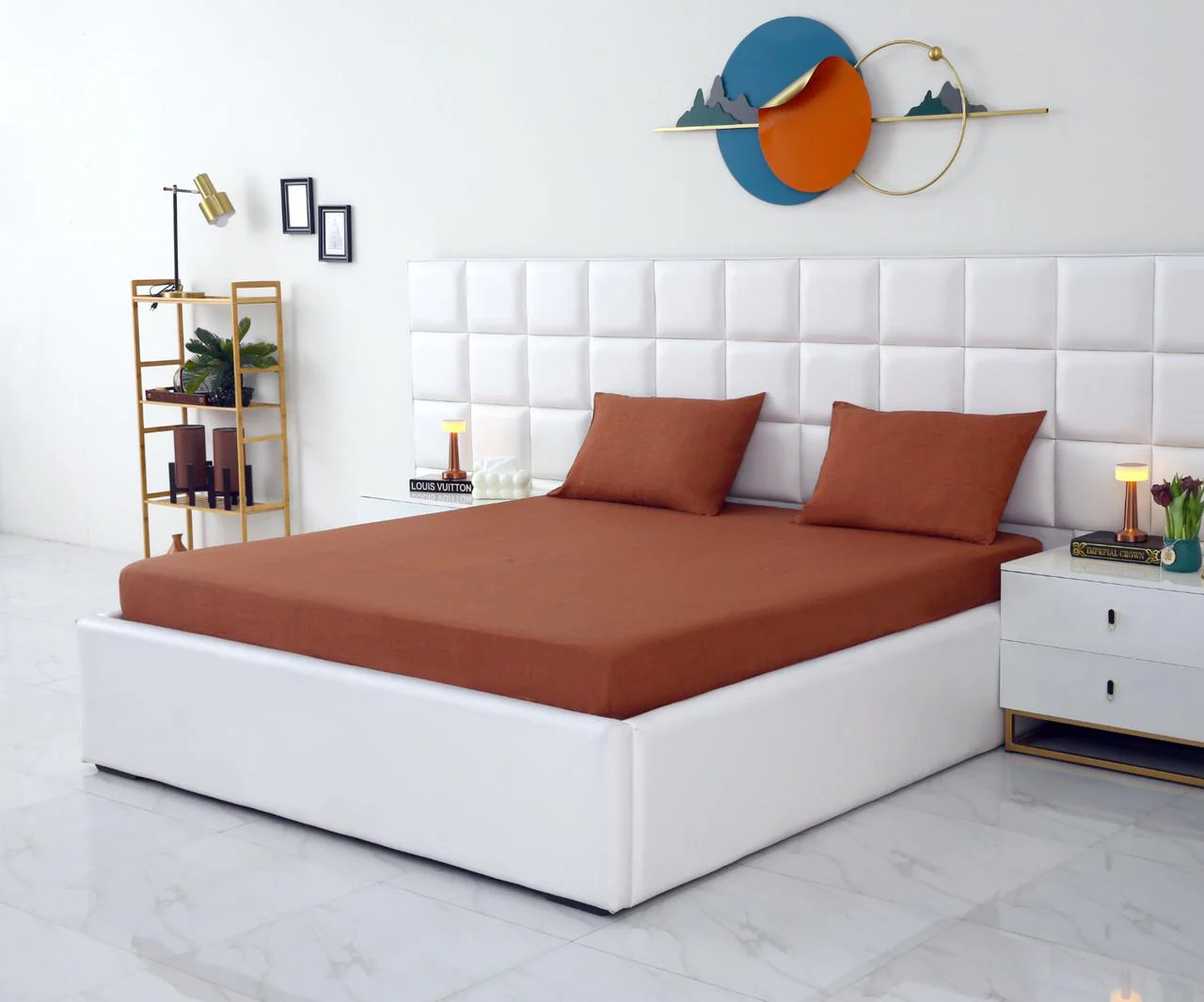 Fitted Bed Sheet-Brown Texture - Image 2