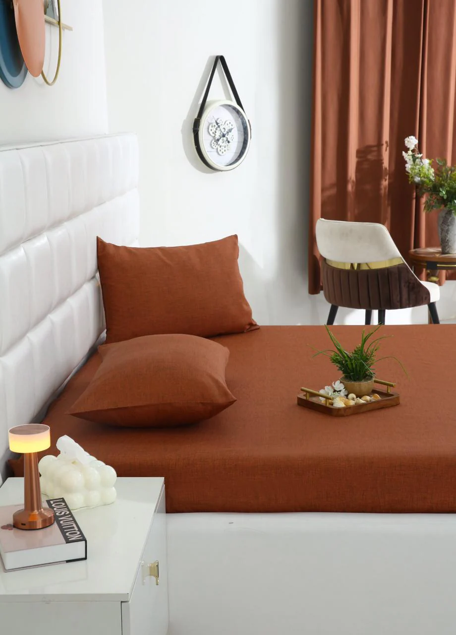 Fitted Bed Sheet-Brown Texture - Image 4