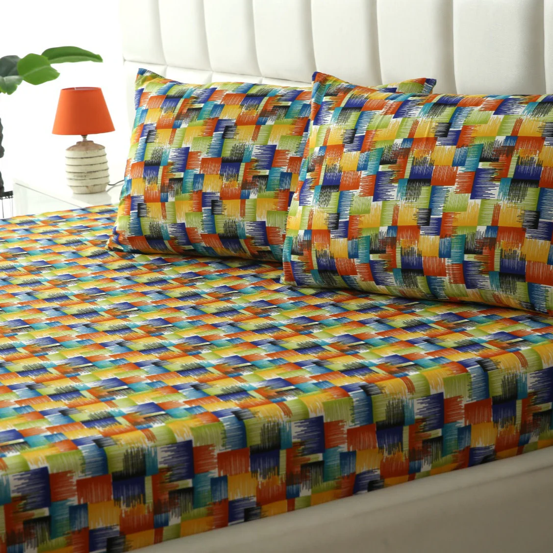 Fitted Bed Sheet-Coral Rush - Image 2