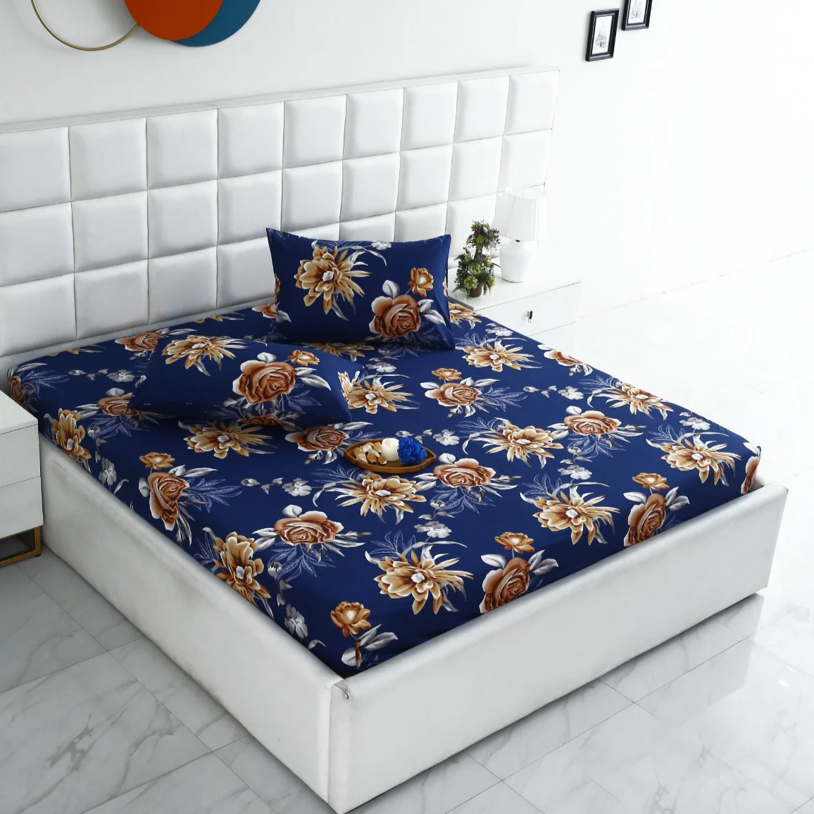 Fitted Bed Sheet-Ethnic Flowers