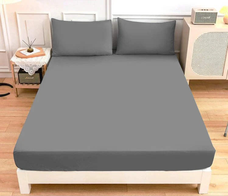 Fitted Bed Sheet-dyed Grey - Image 2