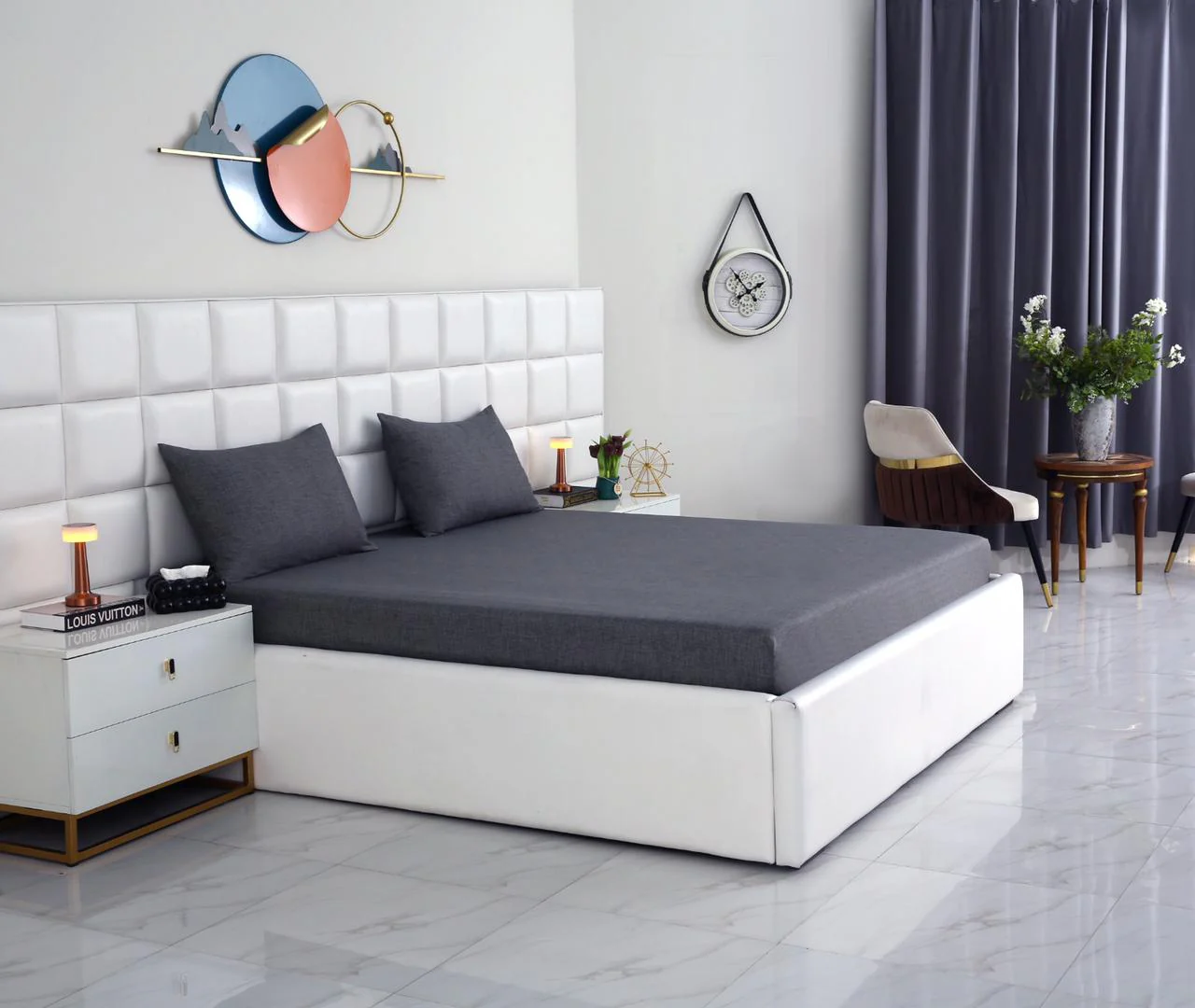 Fitted Bed Sheet-Grey Texture - Image 10