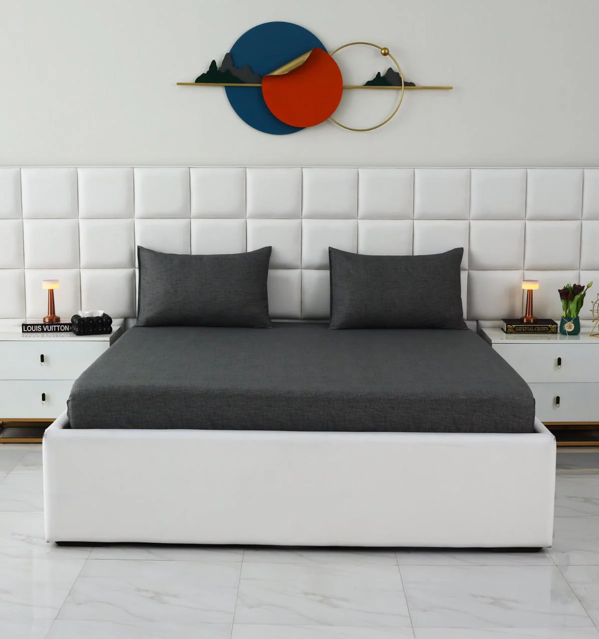 Fitted Bed Sheet-Grey Texture - Image 4
