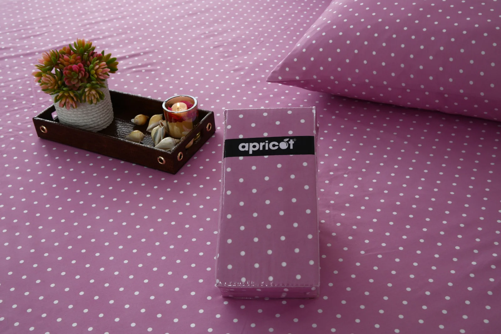 Fitted Bed Sheet-Lilac Polka - Image 9