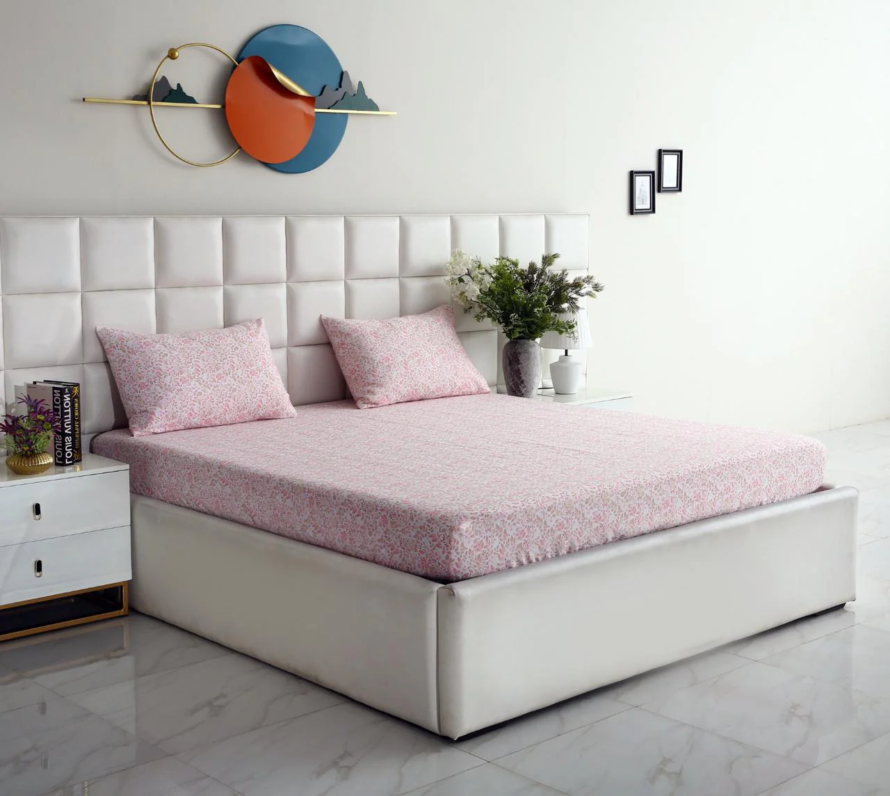 Fitted Bed Sheet-Pastels Pink