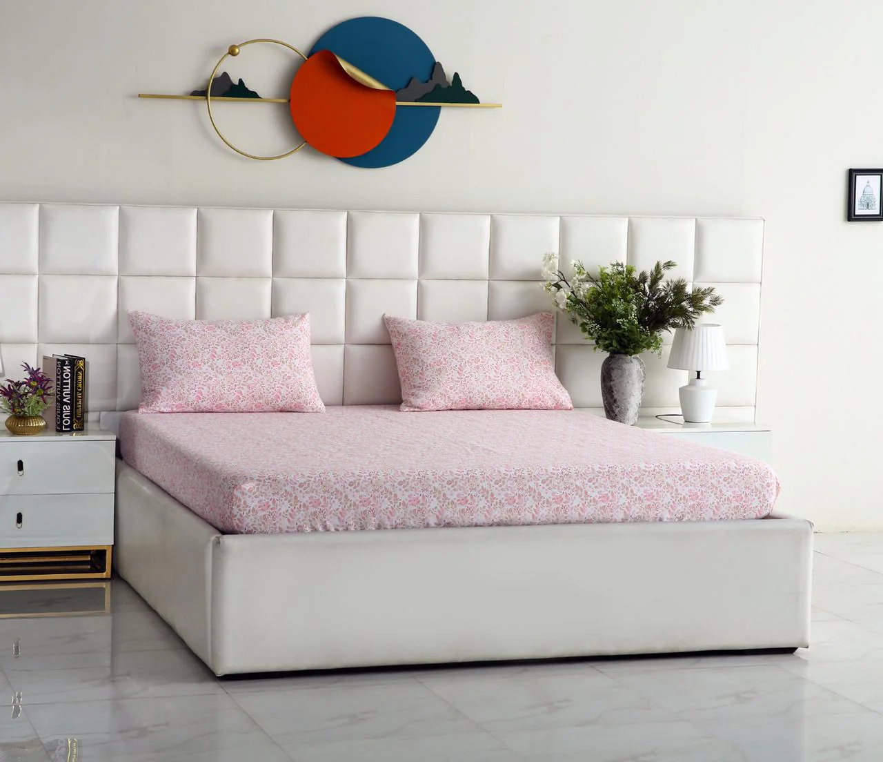 Fitted Bed Sheet-Pastels Pink - Image 2