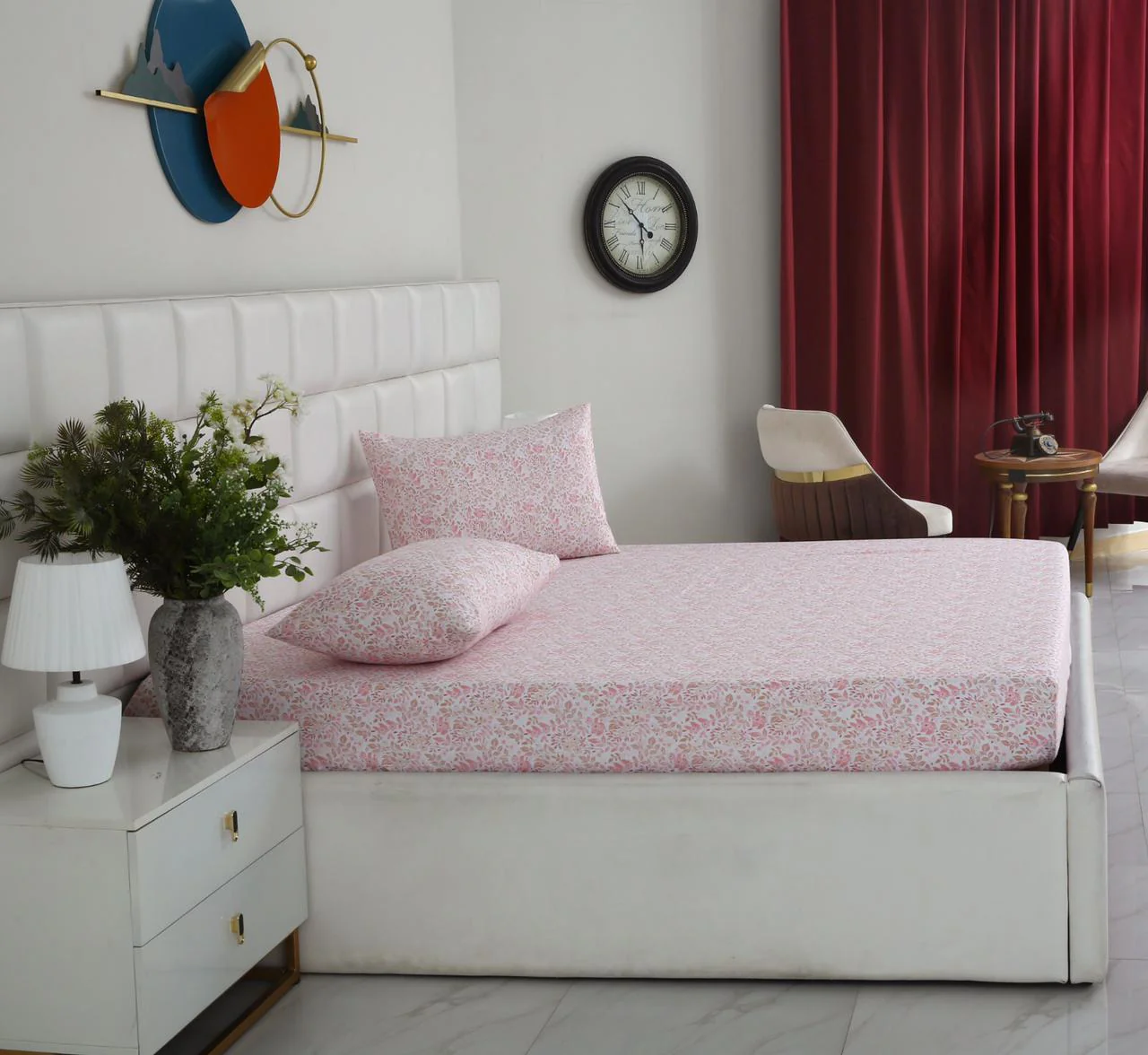Fitted Bed Sheet-Pastels Pink - Image 7