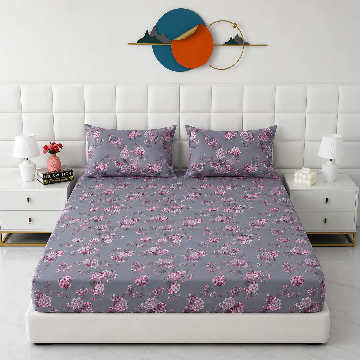 Fitted Bed Sheet- Pink Bouquet