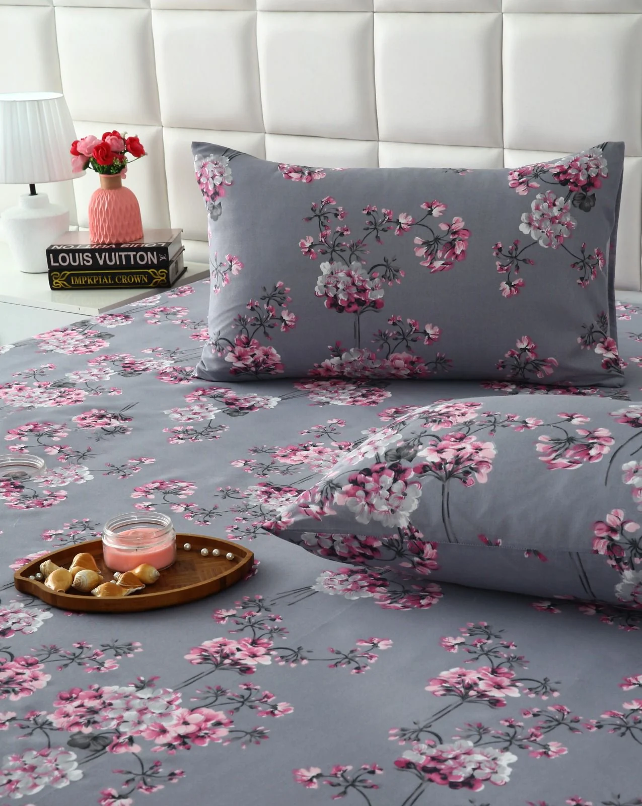 Fitted Bed Sheet- Pink Bouquet - Image 2