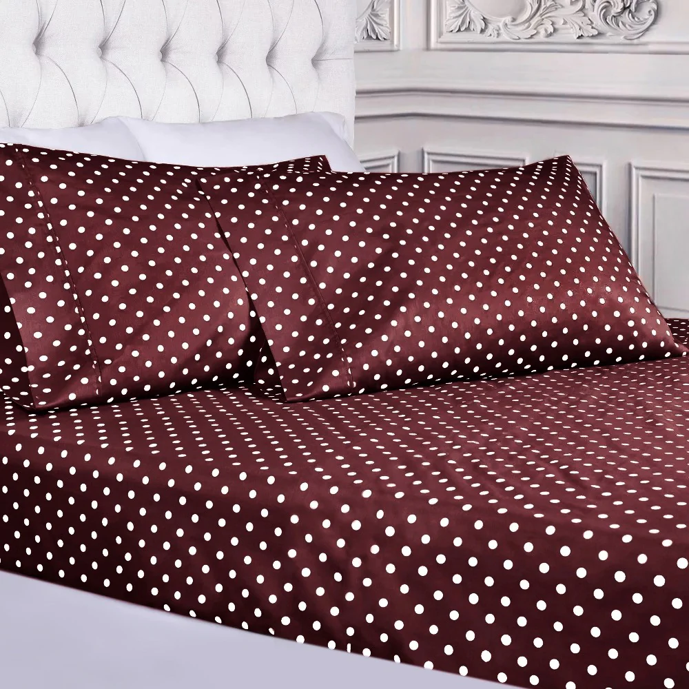 Fitted Bed Sheet-Plum Polka - Image 2