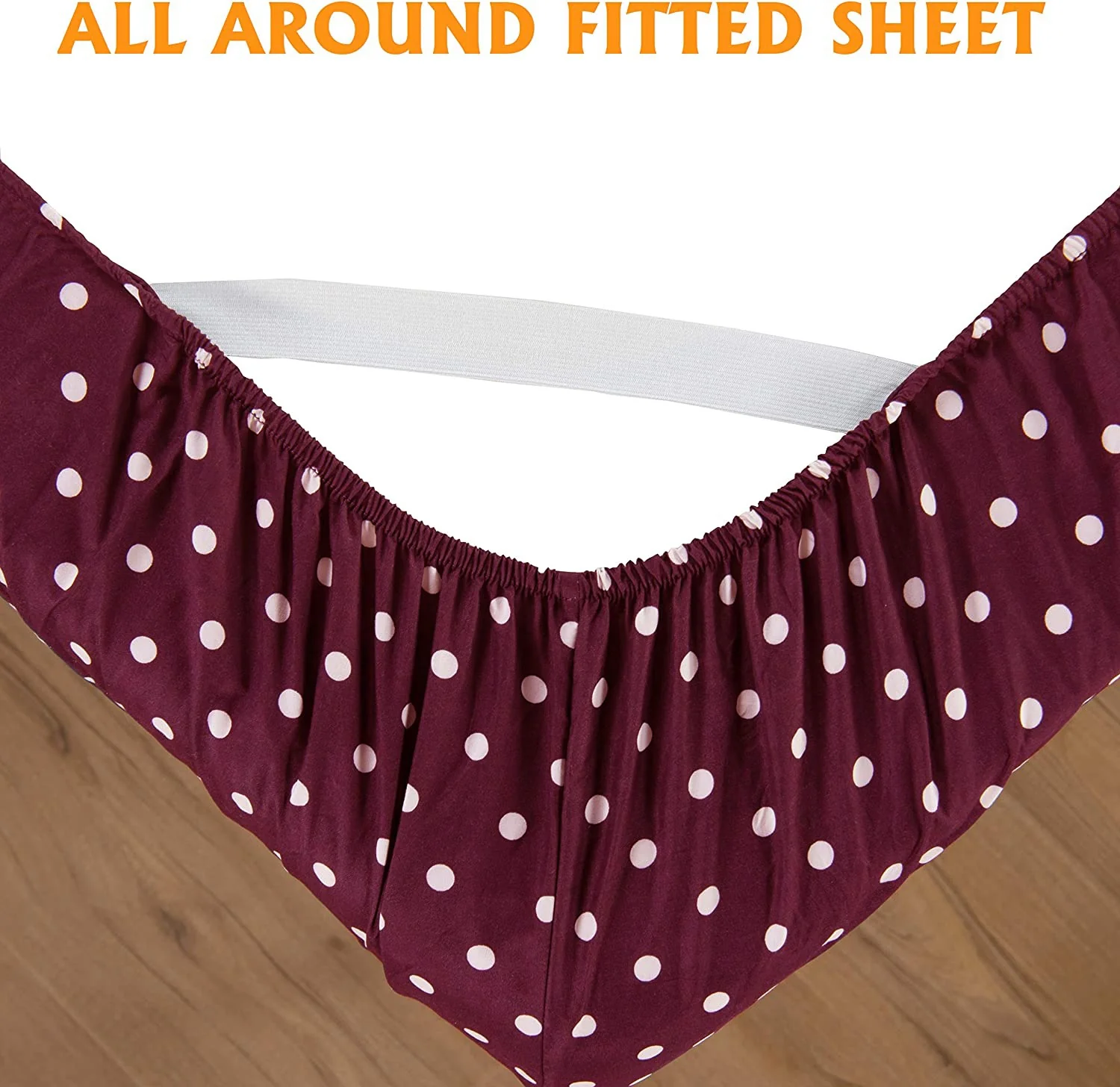 Fitted Bed Sheet-Plum Polka - Image 4