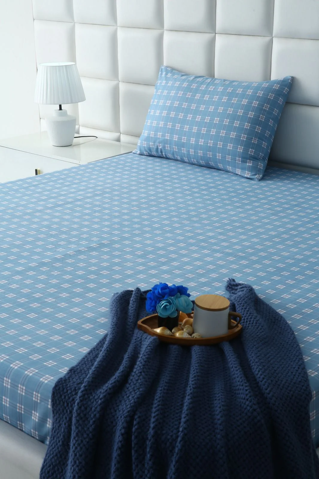 Fitted Bed Sheet-Waterfall Geometric - Image 5