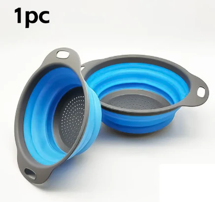 Collapsible Silicone Drain water bucket-Blue(Large) - Image 2