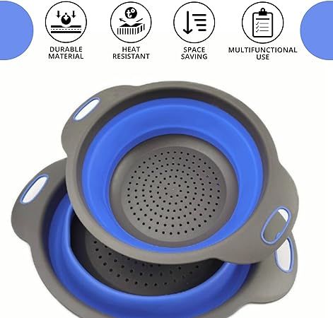 Collapsible Silicone Drain water bucket-Blue(Large) - Image 5