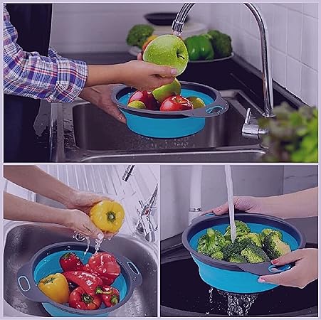 Collapsible Silicone Drain water bucket-Blue(Large) - Image 7