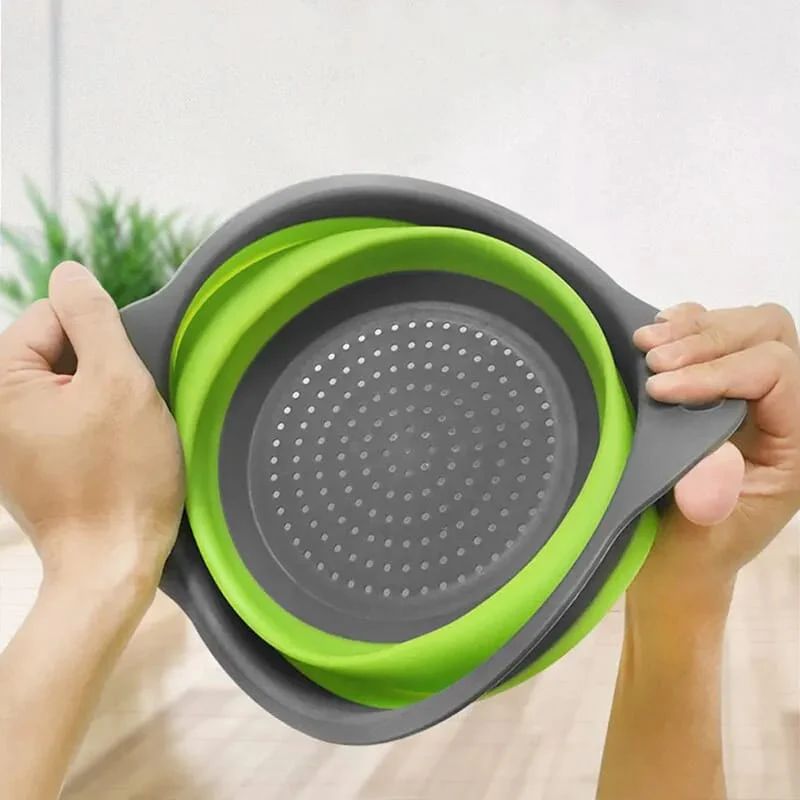 Collapsible Silicone Drain water bucket-Green(Large) - Image 5