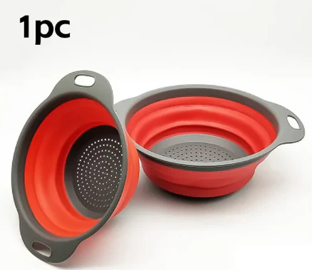 Collapsible Silicone Drain water bucket-Red(Large) - Image 8