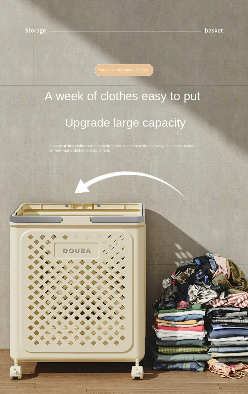 Folded Laundry Basket with Wheel-SA2408-106 - Image 4