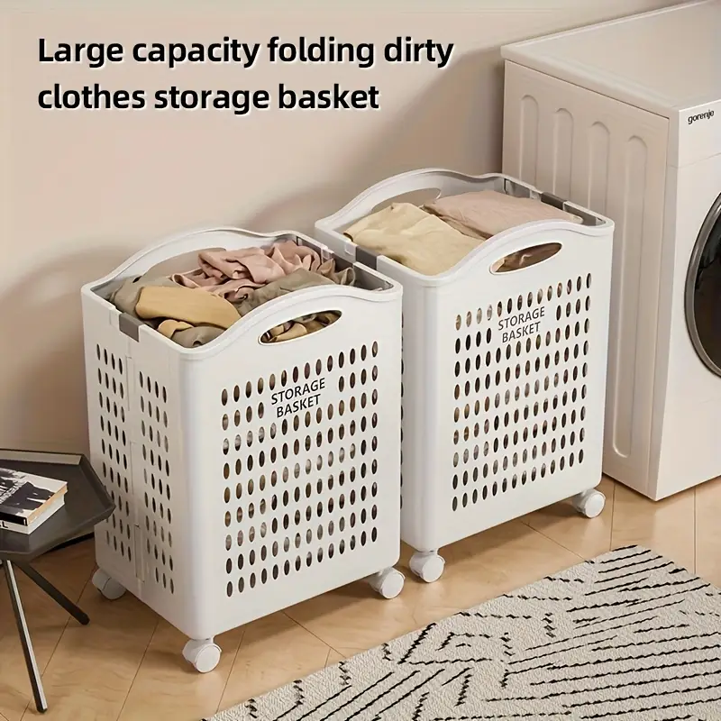 Folded Laundry Basket with Wheel-SA2408-107 - Image 3