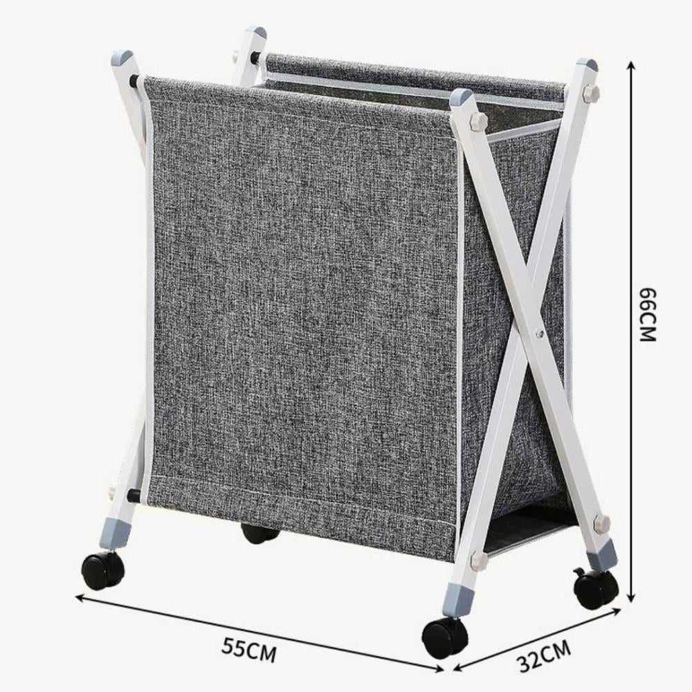 Folded Laundry Basket with Wheel (SA2510-105)Grey - Image 4