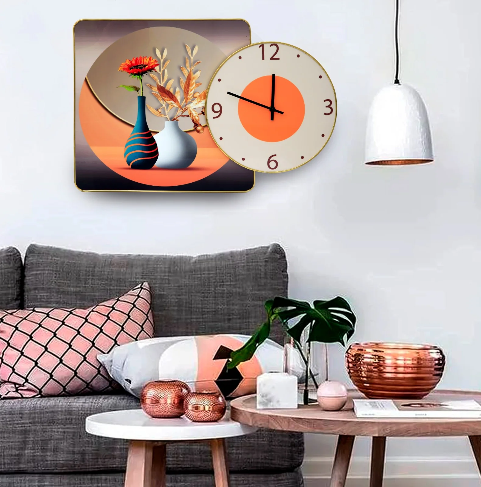Vases Frame with Clock - Image 3