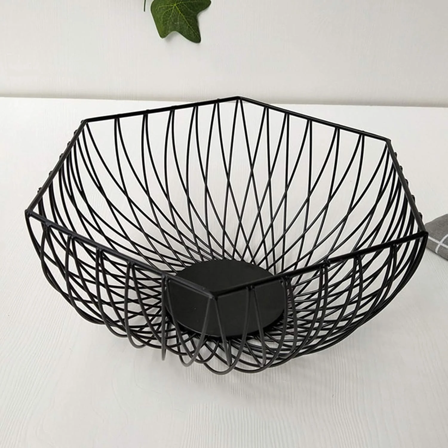 Hexagonal Iron Fruit Basket-(5330) Black - Image 2