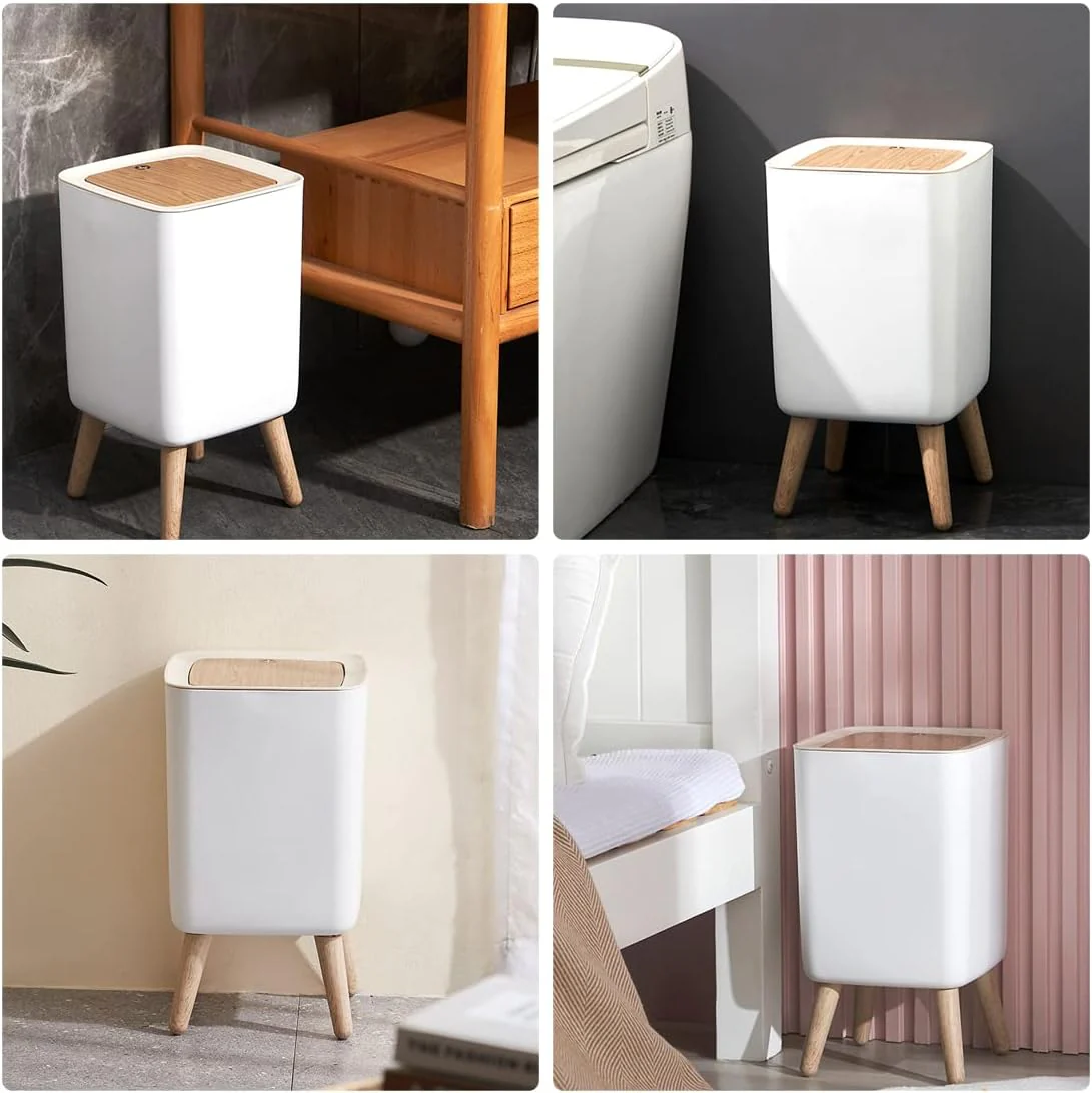 Indoor trash Bin With Wooden Feets-SA2408-110 - Image 3