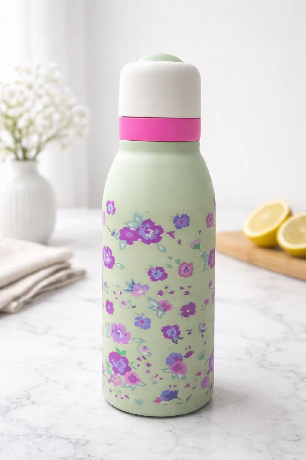 Insulated Stainless Steel Water Bottle (SA2510-150)Tropical Floral Mint - Image 2