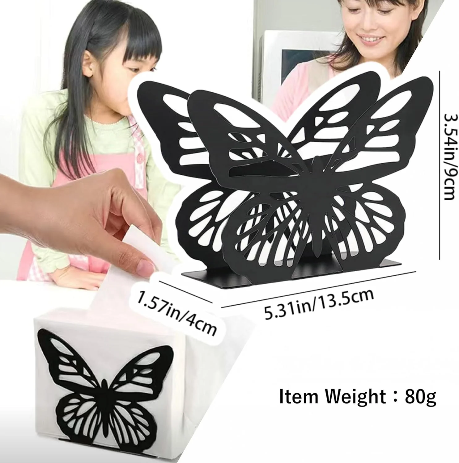 Metallic Napkins & Tissue Holder-Butterfly(SA2408-129) - Image 3