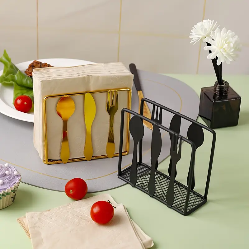 Metallic Napkins & Tissue Holder-Fork & Knife (SA2408-136) - Image 5