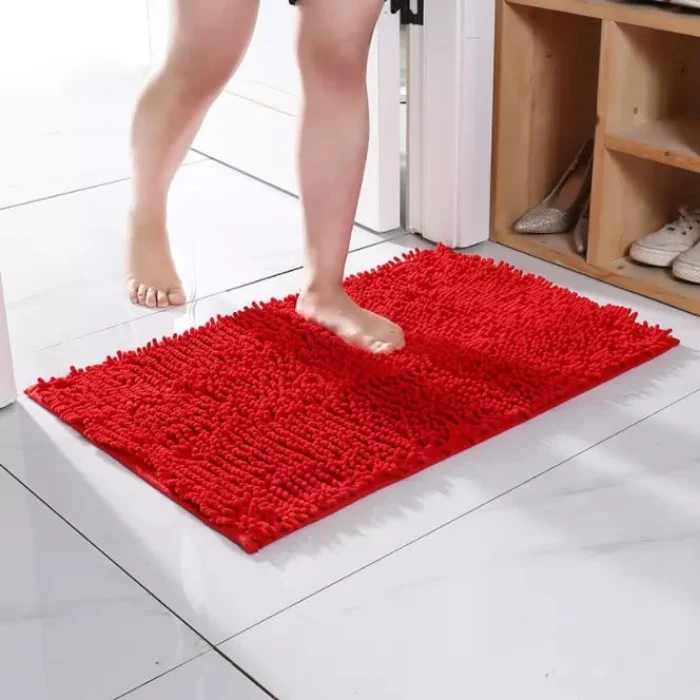 Microfiber anti Slip Bath Mat- Red - Image 2