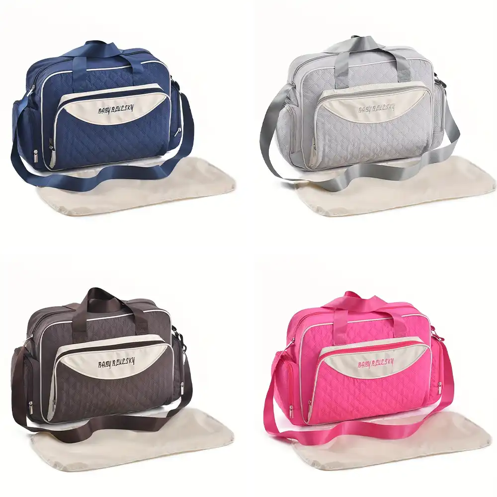 Multi function Mommy Bag with Large Capacity-SA2408-272(Blue) - Image 2