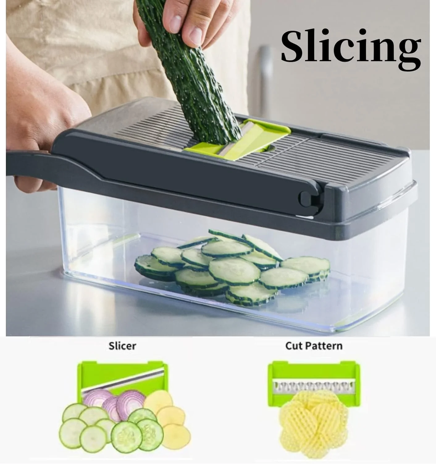 14PCs Multi-functional Food Chopper with Large Container-SA2411-48 - Image 4