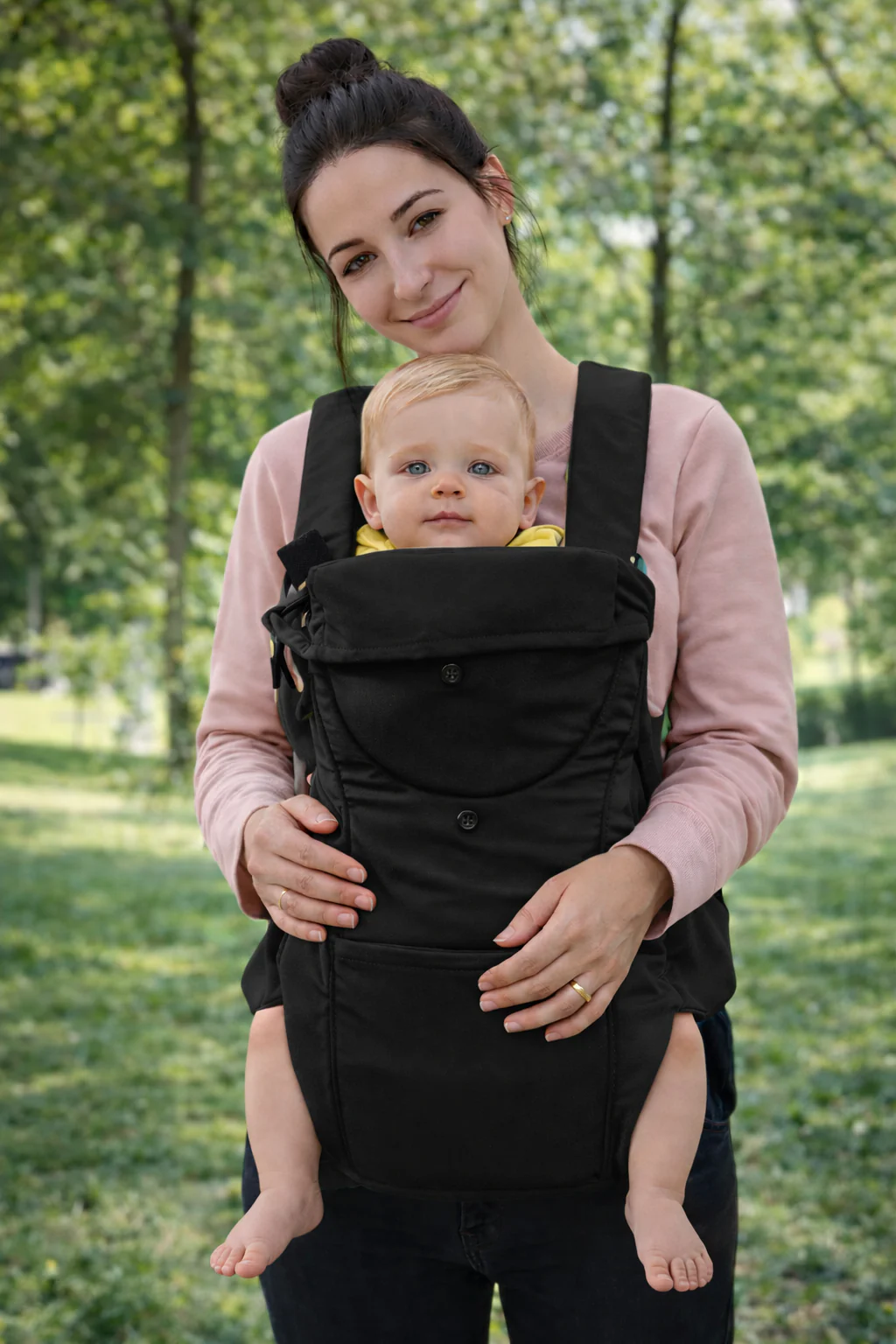 Multifunctional Baby Carrier for Newborn to Toddlers-SA2408-184(Black)