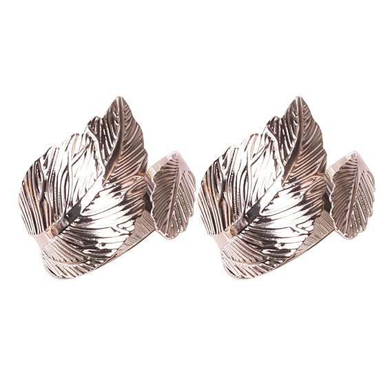 Napkin Holder Rings-Feather(Golden) - Image 3