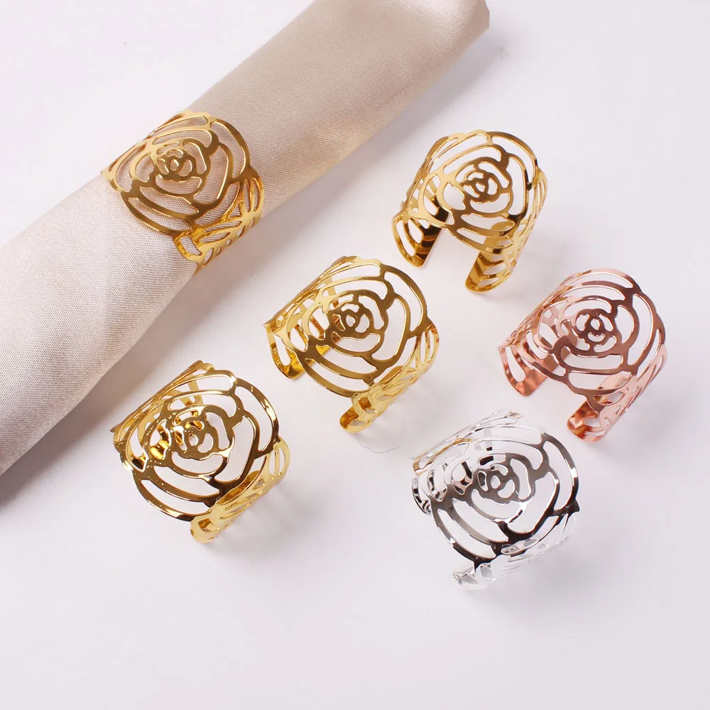 Napkin Holder Rings-Hollow(Rose Gold) - Image 3