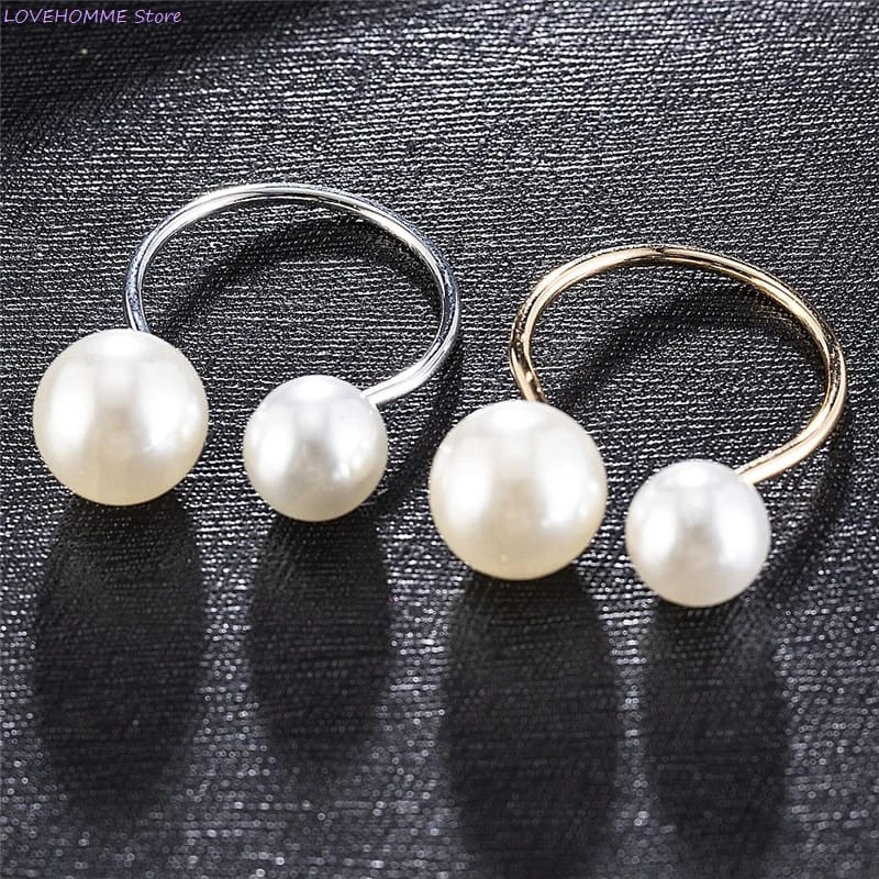 Napkin Holder Rings-Silver Pearls - Image 2