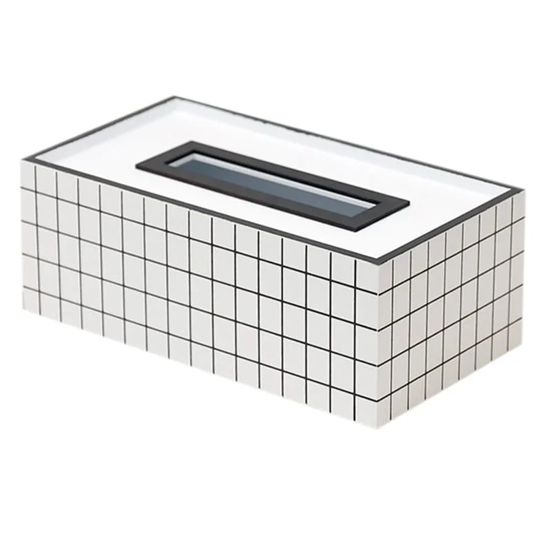 Nordic Style Wooden Tissue Box-Line Gird(SA2405-26) - Image 2